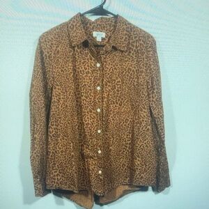 Leopard Print Button-Up Shirt